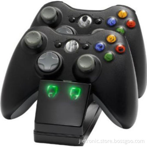 2 Pack for Xbox 360 Rechargeable Battery + Charging Station Black